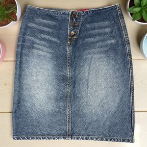 O’Neill Skirt Size 3 Maude Mini Denim Button Front 24x19 Y2K Surf Style Vintage
